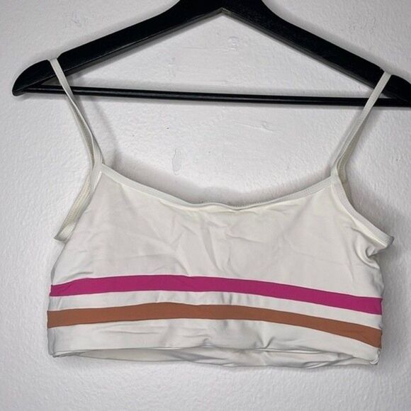 L*Space Womens Size Large Swimwear 'Ren' Bikini Top in Cream-Chestnut-Bubblegum - Picture 5 of 7